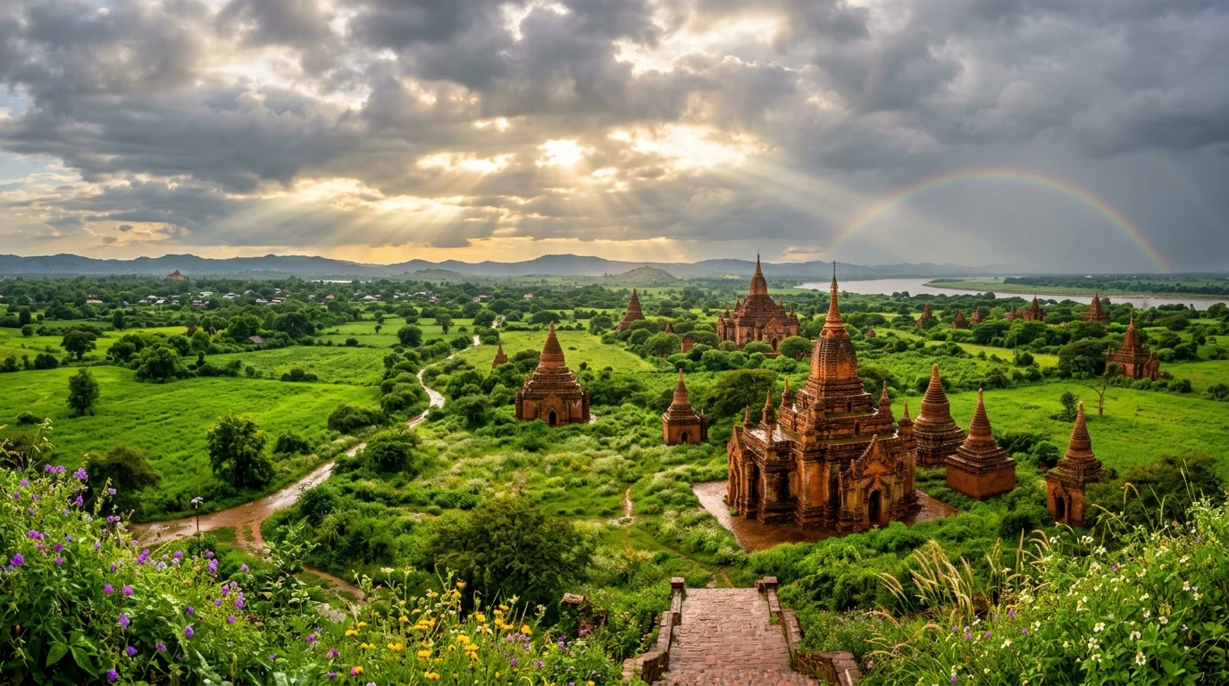 Emerald Horizons: The Serene Magic of Bagan’s Green Season
